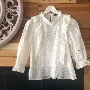 Zara Broderie Anglaise blouse
